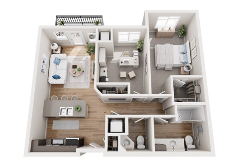 Floor plan for 2 beds, 1.5 baths, 868 sqft